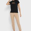 Schwarze Ralph Lauren Rundhals-Oberteile mit Grafik für Damen