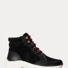 Schwarze Ralph Lauren Rylee High-Top-Sneakers aus Wildleder und Leder für Damen