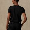Schwarze Ralph Lauren Safari Polo Bear Baumwoll-T-Shirts für Damen
