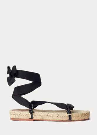 Schwarze Ralph Lauren Schnürsandalen für Damen