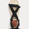 Schwarze Ralph Lauren Schnürsandalen für Damen