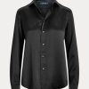 Schwarze Ralph Lauren Seidencharmeuse-Hemden für Damen
