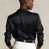 Schwarze Ralph Lauren Seidencharmeuse-Hemden für Damen