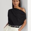Schwarze Ralph Lauren Stretch-Jersey-Oberteile für Damen