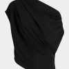 Schwarze Ralph Lauren Stretch-Jersey-Oberteile für Damen