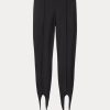 Schwarze Ralph Lauren Stretch-Ponte-Leggings mit Biesen und Steg für Damen