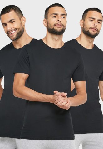 Schwarze Ralph Lauren T-Shirts mit Rundhalsausschnitt im 3er-Pack für Herren