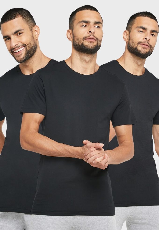 Schwarze Ralph Lauren T-Shirts mit Rundhalsausschnitt im 3er-Pack für Herren
