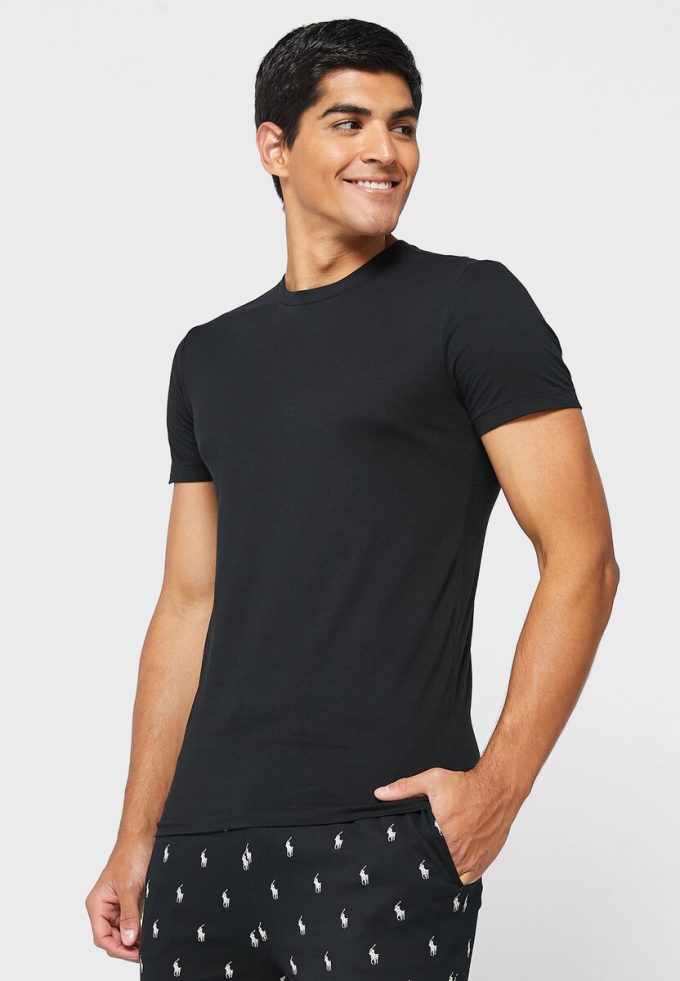 Schwarze Ralph Lauren T-Shirts mit Rundhalsausschnitt im 3er-Pack für Herren