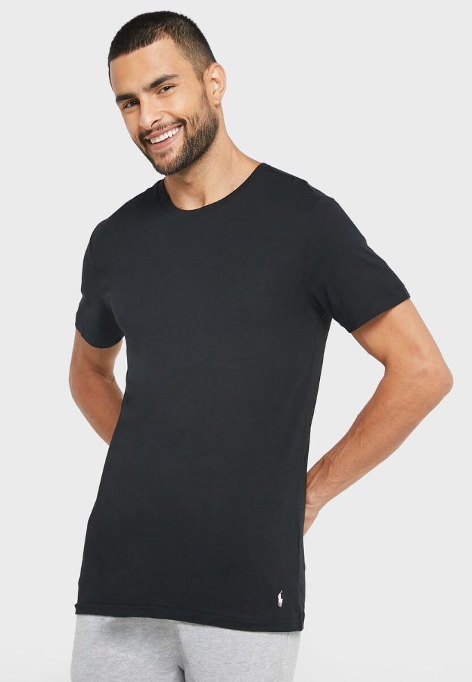 Schwarze Ralph Lauren T-Shirts mit Rundhalsausschnitt im 3er-Pack für Herren