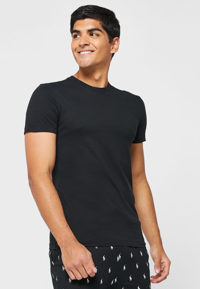 Schwarze Ralph Lauren T-Shirts mit Rundhalsausschnitt im 3er-Pack für Herren