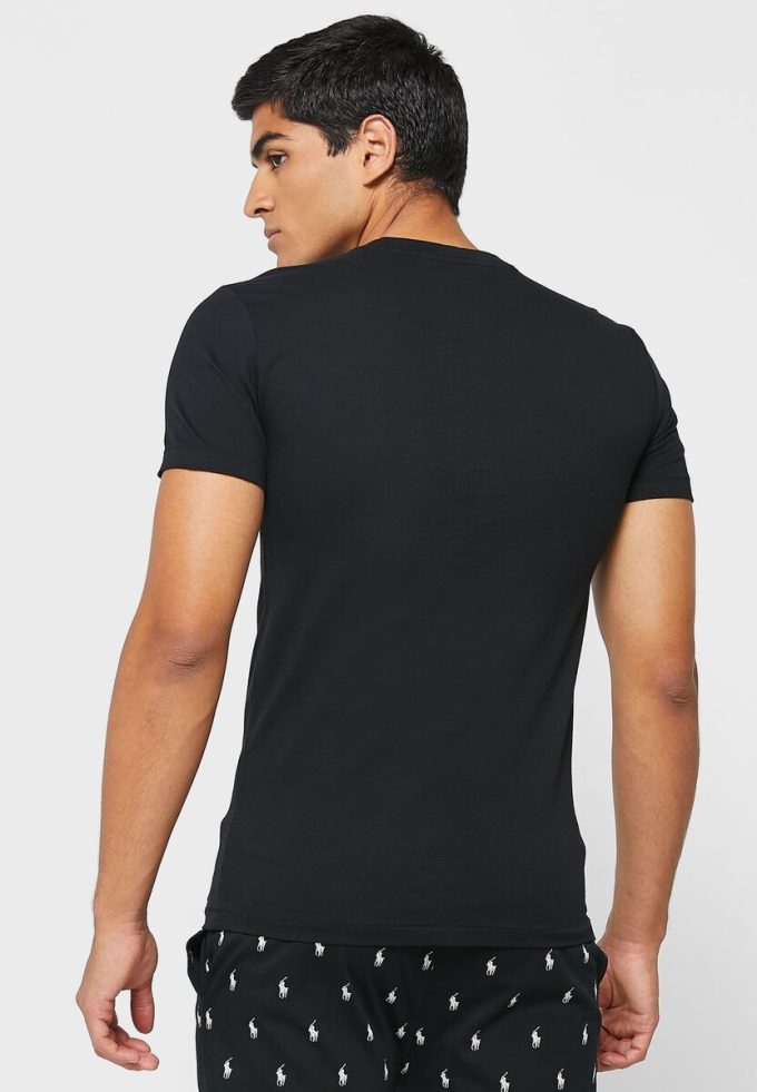 Schwarze Ralph Lauren T-Shirts mit Rundhalsausschnitt im 3er-Pack für Herren