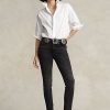 Schwarze Ralph Lauren Tompkins Skinny Jeans für Damen