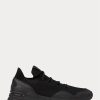 Schwarze Ralph Lauren Trackster 200II Knit Sneakers für Herren