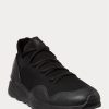 Schwarze Ralph Lauren Trackster 200II Knit Sneakers für Herren