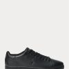 Schwarze Ralph Lauren Wilton Leder-Sneaker für Herren