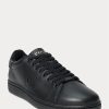 Schwarze Ralph Lauren Wilton Leder-Sneaker für Herren