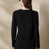 Schwarze Ralph Lauren Wollpullover mit langen Ärmeln und V-Ausschnitt für Damen