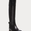 Schwarze Reitstiefel „Sallen“ aus Kalbsleder für Damen von Ralph Lauren