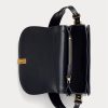 Schwarze Satteltaschen mit Krokoprägung für Damen von Ralph Lauren Polo ID