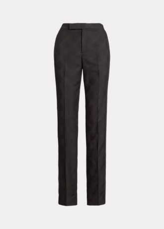 Schwarze Smokinghose „Alaina“ von Ralph Lauren aus Jacquard für Damen