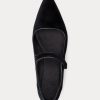Schwarze, spitze Mary Jane-Schuhe aus Samt für Damen von Ralph Lauren