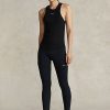 Schwarze Stretch-Leggings mit Steg von Ralph Lauren für Damen