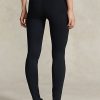 Schwarze Stretch-Leggings mit Steg von Ralph Lauren für Damen