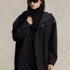 Schwarze wasserabweisende Windjacke mit Kapuze von Ralph Lauren für Damen