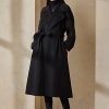 Schwarze Wickelmäntel von Ralph Lauren Leonarda für Damen