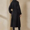 Schwarze Wickelmäntel von Ralph Lauren Leonarda für Damen