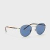 Silberne runde Herrensonnenbrille Ralph Lauren 0PH3133