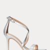 Silberne Sandalen aus Metallic-Leder für Damen von Ralph Lauren Gabriele