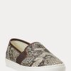 Snake Damen Ralph Lauren Jinny Slip-On-Sneakers aus geprägtem Leder