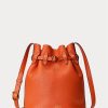 Sunset Orange Damen Ralph Lauren Leder Mittelgroße Bellport Beuteltaschen