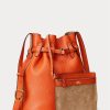 Sunset Orange Damen Ralph Lauren Leder Mittelgroße Bellport Beuteltaschen
