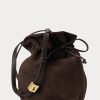 Tabakfarbene Ralph Lauren The Suede Pony Handtasche für Damen
