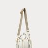 Vanilla/Buff Ralph Lauren Damen Kaden Satchel-Taschen aus geprägtem Leder