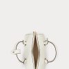 Vanilla/Buff Ralph Lauren Damen Kaden Satchel-Taschen aus geprägtem Leder