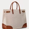 Vanilla/Lauren Tan Damen Ralph Lauren Canvas Große Devyn Tragetaschen