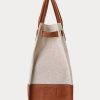 Vanilla/Lauren Tan Damen Ralph Lauren Canvas Große Devyn Tragetaschen