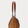Walnut/Lauren Tan Damen Ralph Lauren Rattan Medium Lilly Satchel Taschen