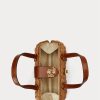 Walnut/Lauren Tan Damen Ralph Lauren Rattan Medium Lilly Satchel Taschen