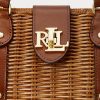 Walnut/Lauren Tan Damen Ralph Lauren Rattan Medium Lilly Satchel Taschen