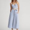 Weiß / Blaue gestreifte A-Linien-Röcke aus Baumwolle von Ralph Lauren für Damen