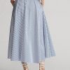 Weiß / Blaue gestreifte A-Linien-Röcke aus Baumwolle von Ralph Lauren für Damen