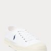 Weiß / Marineblau Ralph Lauren Essence 100 Canvas Cap-Toe Sneakers für Herren
