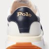 Weiß / Marineblaue Ralph Lauren Train 89 Wildleder- und Oxford-Sneaker für Herren