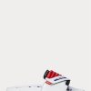 Weiß / Rot Herren Ralph Lauren Color-Blocked Leder Moto Hausschuhe