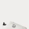 Weiß / Schwarz Herren Ralph Lauren Heritage Court II Leder Sneakers